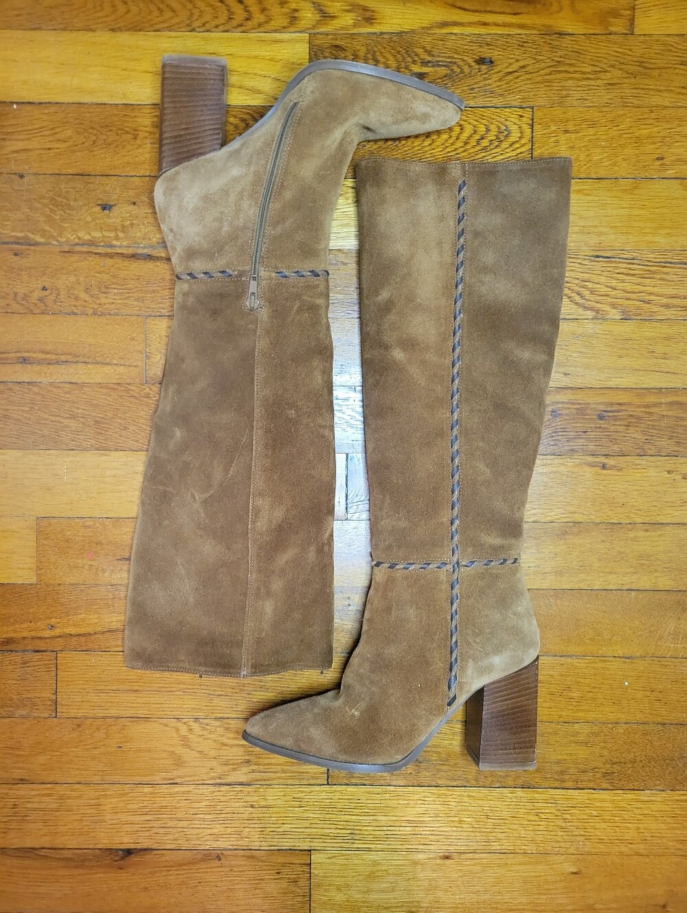 Free People Riley Whipstitch Tall Boots in the color Warm Whiskey. Size 37